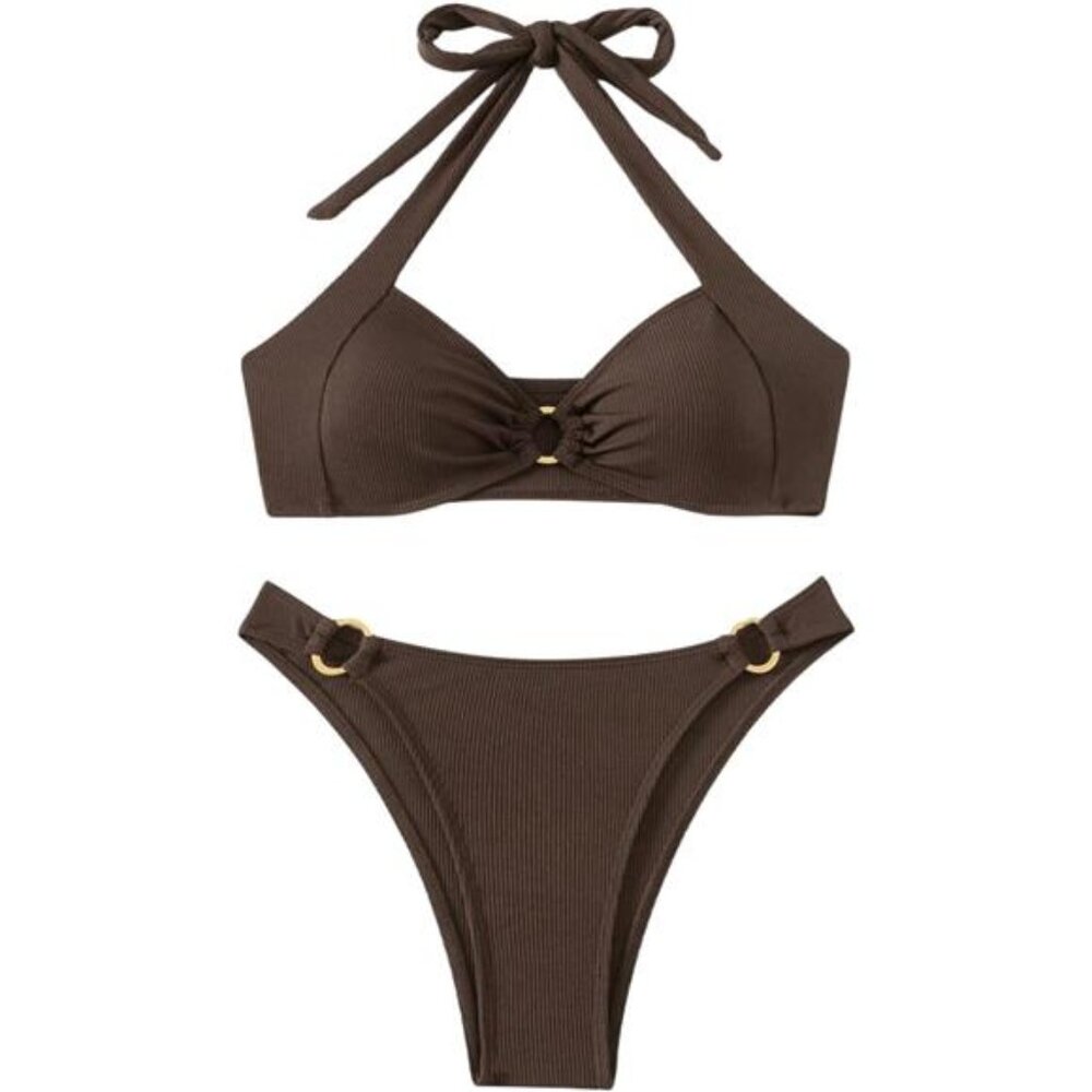 Women's High Waisted Thong Bikini Sets